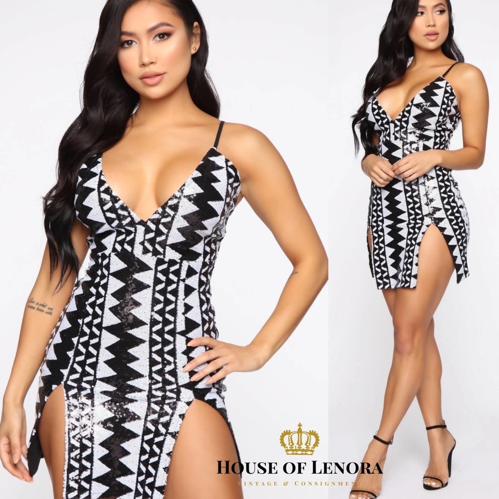 FASHION NOVA Star Behavior Sequin Mini Dress, O0474-6 - Picture 1 of 9